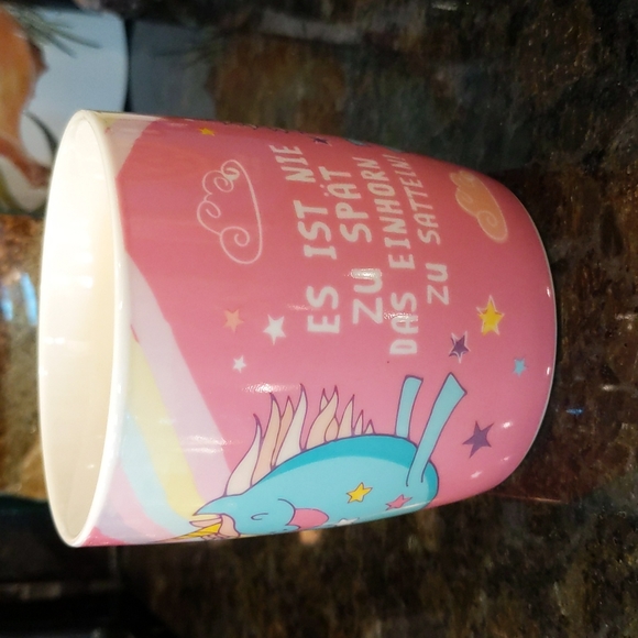 NaNa Unicorn Mug Cup Pastels German Es ist nie zu spät das einhorn zu satteln! - Picture 4 of 6